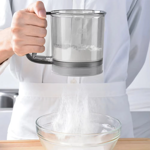 Tamis à farine semi-automatique transparent avec presse manuelle, filtre de cuisine, tamis à farine antiadhésif, outils de pâtisserie - Product Image 5