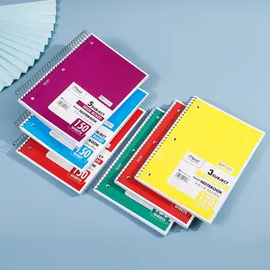 Buku catatan spiral berlubang kustom cetak warna latihan siswa jurnal kantor kualitas baik
