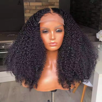 Vente en gros Perruque bouclée à double tirage Perruque Bob cuticule vierge crue alignée 100% cheveux humains 13x4 HD perruques Full Lace Front pour femmes noires