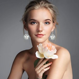 Pendientes de Bola de Discoteca con Logotipo Personalizado al por Mayor, Aretes de Bola de Espejo <span class=keywords><strong>para</strong></span> Fiestas Retro de los 70 y 80, Joyería <span class=keywords><strong>para</strong></span> Despedidas de Soltera, Venta al por Mayor - Product Image 6
