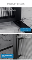 Cadre en aluminium noir, pivot en verre trempé, porte de douche, cabine de douche, salle de bain, panneau en verre de douche