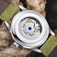 Montre mécanique automatique pour homme OCHSTIN GA62028, calendrier, étanche, bracelet en cuir véritable, montres-bracelets, boîtier creux, cadran en verre