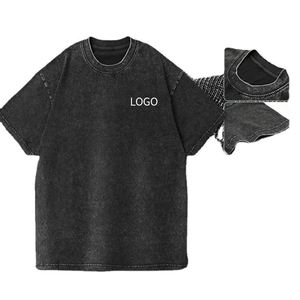 Custom Logo Vintage Acid Washed <b>T</b> Shirt Men Distressed Heavyweight Cotton Blank Oversized Tshirt 100% Cotton for Men's <b>T</b>-Shirt - Product Image 3