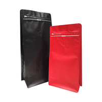 Papier d'aluminium laminé imprimé sur mesure sac de pochette à fond plat à huit joints latéraux pour café sac d'emballage alimentaire pour animaux de compagnie