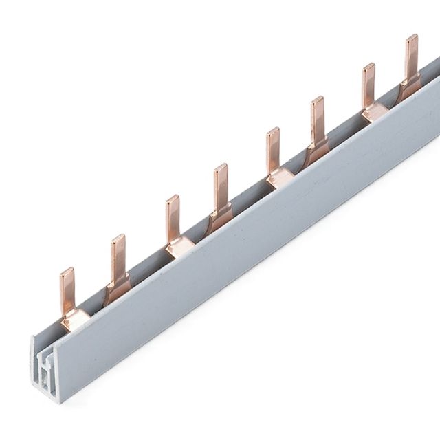 DISTRIBUTION BUSBAR, PIN TYPE 2 POLE 63A COPPER MCB BUS BAR