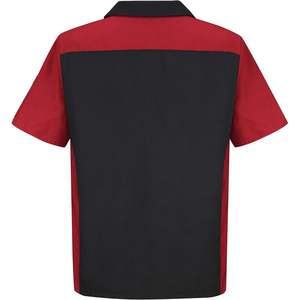 Red Kap Chemise de travail X-Large à manches courtes pour homme Noir et rouge Ripstop - Product Image 3