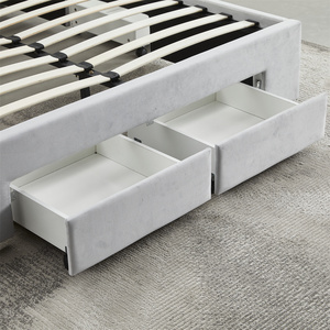 <span class=keywords><strong>Cama</strong></span> King-Size <span class=keywords><strong>de</strong></span> Diseño Moderno y Lujoso con Cabecera Acolchada, Juego <span class=keywords><strong>de</strong></span> Muebles <span class=keywords><strong>de</strong></span> Dormitorio con Cajones y Almacenamiento, Estructura <span class=keywords><strong>de</strong></span> Madera <span class=keywords><strong>de</strong></span> Lujo, Venta al Por Mayor - Product Image 4