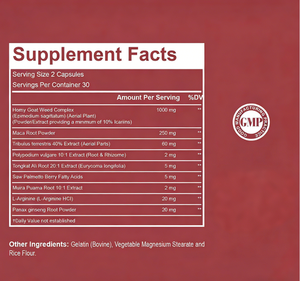 Suplemento Herbal para Hombres de Potencia y Energía Extra con Horny Goat Weed, Maca, Tongkat Ali, Saw Palmetto y L-Arginina, 60 Cápsulas - Product Image 6