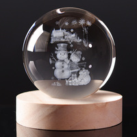 Lámpara de Noche de Bola de Cristal 3D con Arte, Base de Luz LED Grabada con Láser Personalizada, Bola de Cristal 3D de Navidad - ¡Gran Oferta!