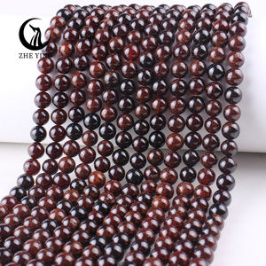 Zhe Ying 6/8/10mm oranye Garnet manik-manik 100% Natural heiling kristal manik-manik gelang batu permata kalung alami oranye Garnet - Product Image 2