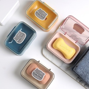 Porte-savon rectangulaire en plastique avec couvercle, drainable, pour salle de bain, toilettes, rangement de savon - Product Image 3