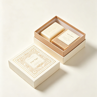 Coffret cadeau de collection de savons haut de gamme, fabriqué en carton durable avec couvercle séparé, impression personnalisée pour produits de bain et de beauté