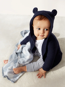 Cardigan en tricot pour bébé nouveau-né, chaud pour l'hiver et le <span class=keywords><strong>printemps</strong></span>, avec capuche en fourrure pour garçons et filles de 1 à 24 <span class=keywords><strong>mois</strong></span> - Product Image 6