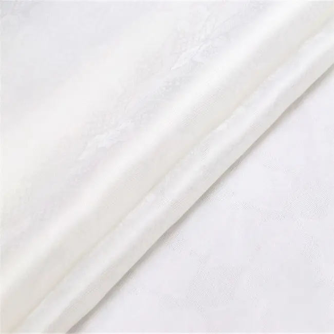 Snow White Pure Silk Organza Satin Jacquard Luxury Gorgeous Organza Satin Silk Fabric for Wedding