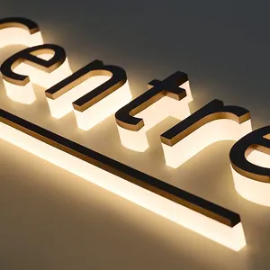 Açık iş mağaza ön aydınlatmalı Led ışık 3d aydınlatmalı kanal harfler işaretler reklam için özelleştirilmiş