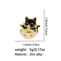 8 Stile Lustige Slogan-Katzen-Emaille-Pins-Set, Ramen-Nudel-Kätzchen-Anstecknadel, Niedliche Flauschige Kätzchen-Brosche für Rucksack, Jacke, Kleidung