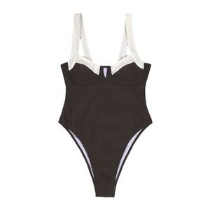 PASUXI 2025 Nova Chegada Maiô Backless Color Block Biquíni Black & White <span class=keywords><strong>Beachwear</strong></span> One Piece Biquínis - Product Image 6