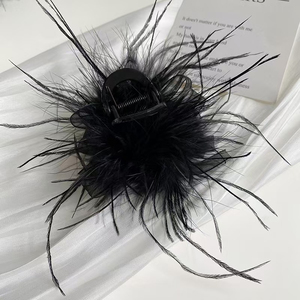 Horquilla de Pluma Negra Elegante y de Gran Venta, Diseño de Nicho Popular, Horquillas de Lujo Ligero para Mujer, Joyería al por Mayor - Product Image 3