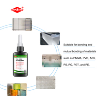 Adhésif UV pour coller le plastique, colle UV à base d'acrylique pour le collage du PMMA, du PE, du PET, de l'ABS, grand format