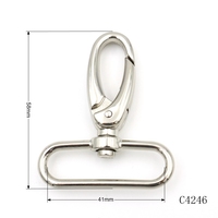 Kait Putar Tahan Lama 41mm, Kait Putar Nikel, Gesper Karabiner, Pengait Paduan Seng untuk Perlengkapan Tas