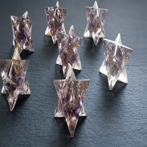 Étoile de Merkaba en Aventurine Jaune Naturelle Faite à la Main, Pierre Précieuse, Orgonite, Décoration de Guérison Reiki - Product Image 6