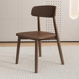 เก้าอี้รับประทานอาหารไม้สไตล์สแกนดิเนเวียน ดีไซน์ทันสมัย เฟอร์นิเจอร์บ้านพร้อมพนักพิง - Product Image 4