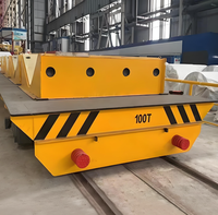Chariot de transport sur rail pour l'industrie des dalles, 4 roues en acier, capacité de 1 à 100 tonnes, chariot de transfert électrique à télécommande sur rail