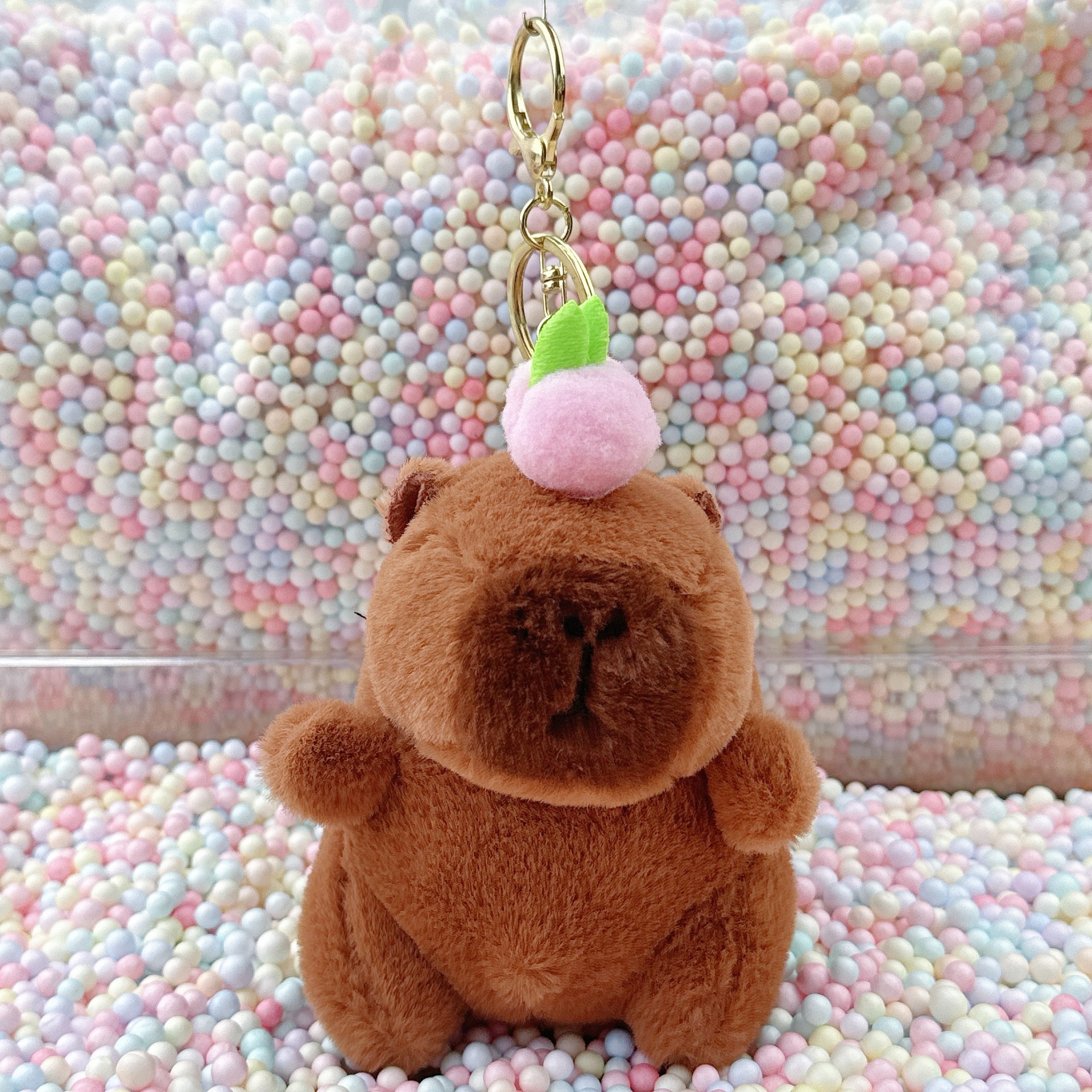 Dark brown peach-colored Capibara gold buckle