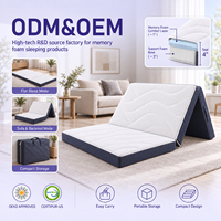 Matelas de sol portable en mousse à mémoire de forme, pliable en trois parties, lit d'appoint pour camping-car, utilisation en camping, OEM, ODM, marque privée, vente en gros