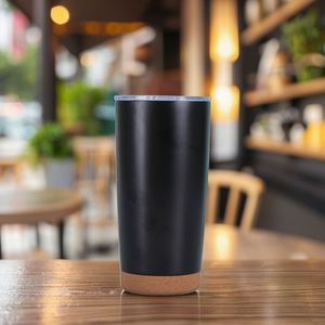 Vaso Térmico de Acero Inoxidable de 20oz con Base de Corcho, Aislamiento al Vacío, Recubrimiento en Polvo, Taza de Viaje con Fondo de Corcho - Product Image 5