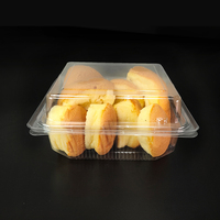 Scatole per Pasticceria in PET Trasparente Riciclabile per Alimenti, Contenitori con Coperchio a Cerniera per Biscotti e Dolci da Asporto