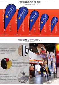 Drapeau de plage télescopique en polyester, personnalisé avec logo de marque, impression par transfert thermique, pour <span class=keywords><strong>promotion</strong></span> au sol - Product Image 2
