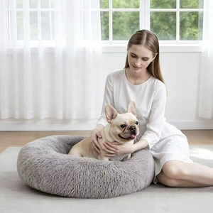 <span class=keywords><strong>Coussin</strong></span> rond <span class=keywords><strong>pour</strong></span> <span class=keywords><strong>chien</strong></span> <span class=keywords><strong>anti</strong></span>-anxiété apaisant, lavable, en fourrure moelleuse, avec base antidérapante - Product Image 6