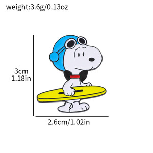 Fabrieksgemaakte Snoopy emaille pin, schattige witte hond sportbadge, anime revers pin broche voor tas - Product Image 4