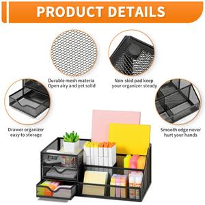 ที่ใส่ปากกาโลหะ6ช่องอุปกรณ์จัดระเบียบโต๊ะทำจากโลหะมี6ช่องอุปกรณ์จัดระเบียบสำหรับโต๊ะใช้งานในปฏิทิน - Product Image 4