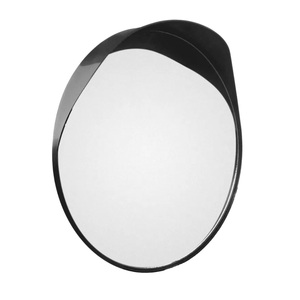 Miroir convexe de sécurité routière extérieur grand angle noir avec capot pour allée, parking, garage, angle mort - Product Image 1
