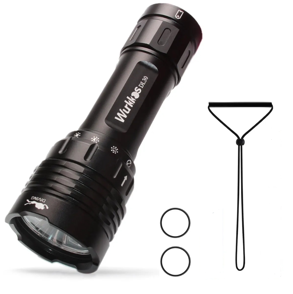 Lampe De Plongée Wurkkos DL30 - 3600 Lumens, étanche IPX8, Rechargeable - Parfaite Pour Plongée, Pêche, Camping