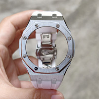 Kit de modification pour montres G-Shock GA-2100/GA-2110 pour hommes : bracelet en silicone respirant, boucle en acier inoxydable, fermoir papillon, boîtier métallique de remplacement