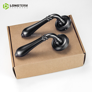 Modern European Classic Lever Handle Set Zinc Alloy Wooden Doors Pull Matte Black Brass Interior Door <span class=keywords><strong>Lock</strong></span> Handle para House - Product Image 6