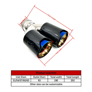 Prestazioni M doppio 93mm * 2 per uscita B * MW F22 F23 F30 F31 F32 F33 F36 terminali di scarico in fabbrica in fibra di carbonio - Product Image 6