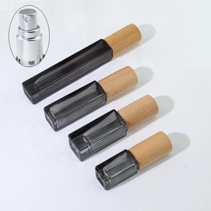 3ml 5ml 10ml hình vuông Gradient màu thép cuộn trên bóng nước hoa thủy tinh rõ ràng chai sồi nắp bằng gỗ với nhôm phun - Product Image 6