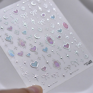 Calcomanías Metálicas 3D para Uñas con Diseño de Lazo y Estrella en Dorado y Plateado, Precio Bajo al por Mayor - Product Image 5