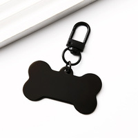 Porte-clés en acier inoxydable vierge finition miroir en forme d'os, personnalisable par impression laser et UV, logo sur mesure, vente en gros