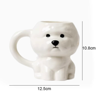 Nueva Taza de Cerámica Creativa con Diseño de Cachorro de Bichón, Linda Taza de Cerámica con Forma de Cachorro para Oficina, Taza de Agua para Oficina, Regalos Prácticos