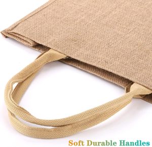 No Minimum Order Medium Sized Personalized Burlap <strong>Jute</strong> <strong>Tote</strong> <strong>Bag</strong> <strong>Custom</strong> Logo Printed Handled Shopping <strong>Bag</strong> for Gifts - Product Image 3
