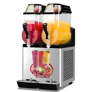 2Tankers Juice slush Machine stainless steel panelEasy and fastslush machine for home use