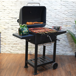 Charcoal BBQ Grill 10 Person Outdoor Grill With Trolley Multifunctional Detachable For Villa Patio Use - Product Image 1