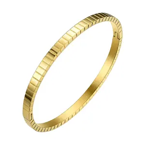 Gioielli in acciaio inossidabile placcato oro 18 carati geometria cinturino modello accessori bracciali BM192001