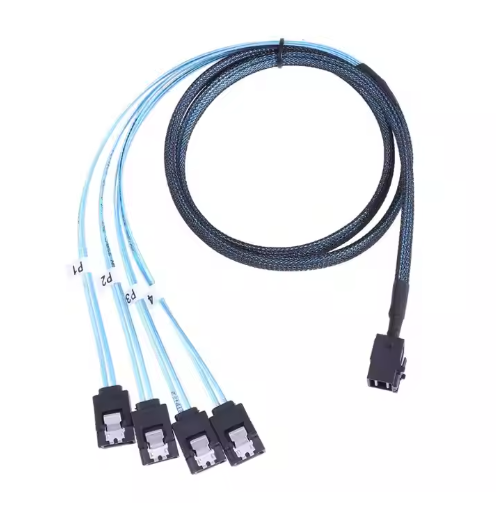 HONPNK Mini SAS HD SFF-8643 to SATA Adapter with 4+MX2.54mm Terminal-4P PVC Jacket Data Cables for Computer Use