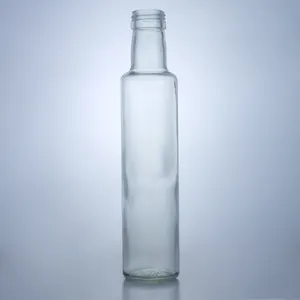 Yuncheng garrafa de vidro vazia inquebrável, garrafa de óleo redonda transparente com parafuso e tampa